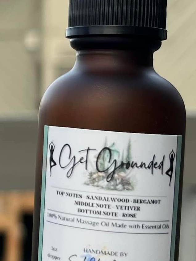1 oz All Natural "Get Grounded" Massage Oil for wholesale by Soul Glow Creations