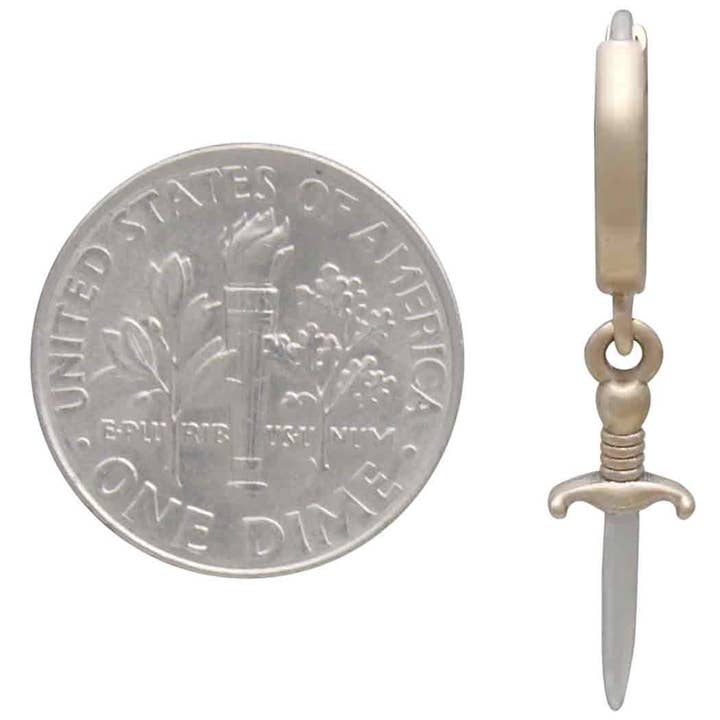 Nina Designs - Wholesale Huggie Earrings - Bronze Huggie Hoops with Mixed Metal Daggers 29x6mm1