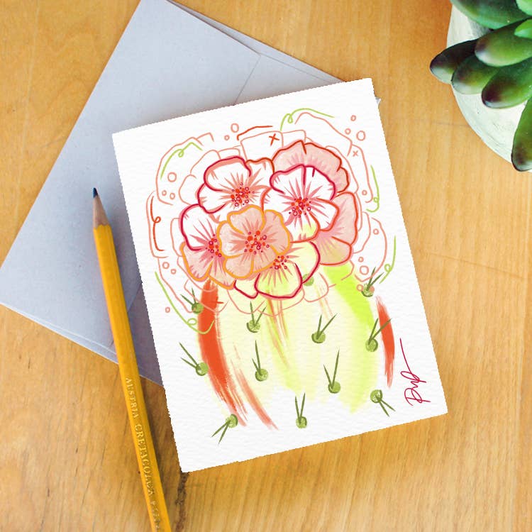 Paige Poppe Art - Wholesale Everyday Greeting Card - "Flower Power" Greeting Card1