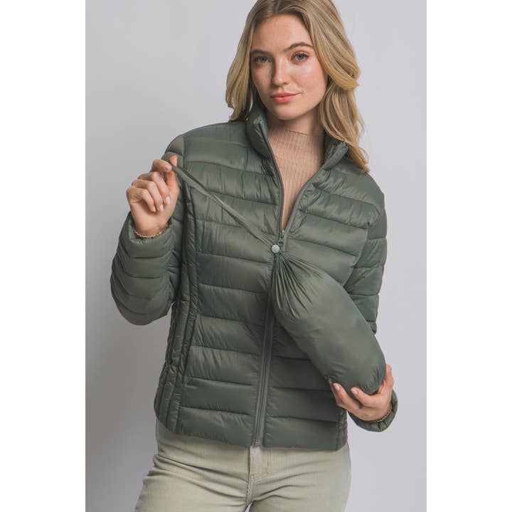 Ultralätt vadderad jacka med förvaringspåse för wholesale av HiteJeans