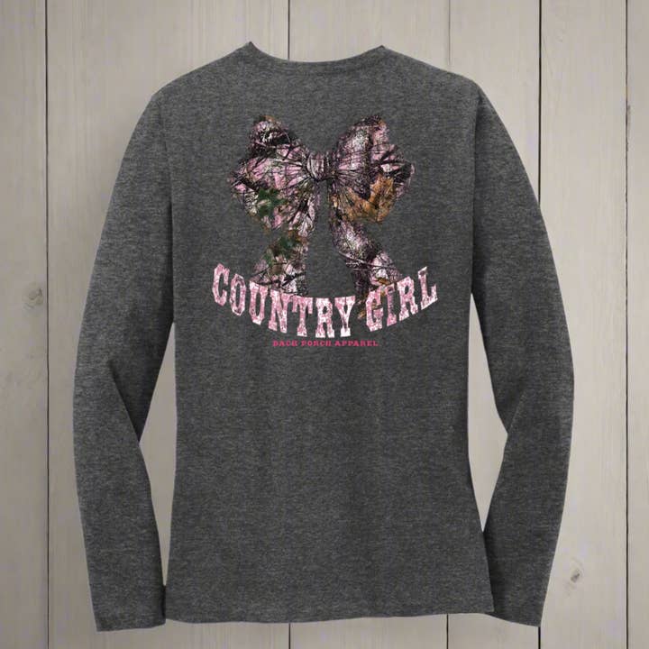 Maglietta a maniche lunghe con fiocco mimetico Country Girl per la vendita all'ingrosso da parte di Turnmeyers