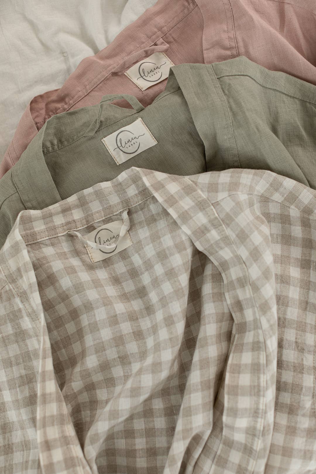 linen label - Wholesale Robe - Women's - Soft Sage - French Linen Robe Kimono, Pyjamas, Dressing Gown7