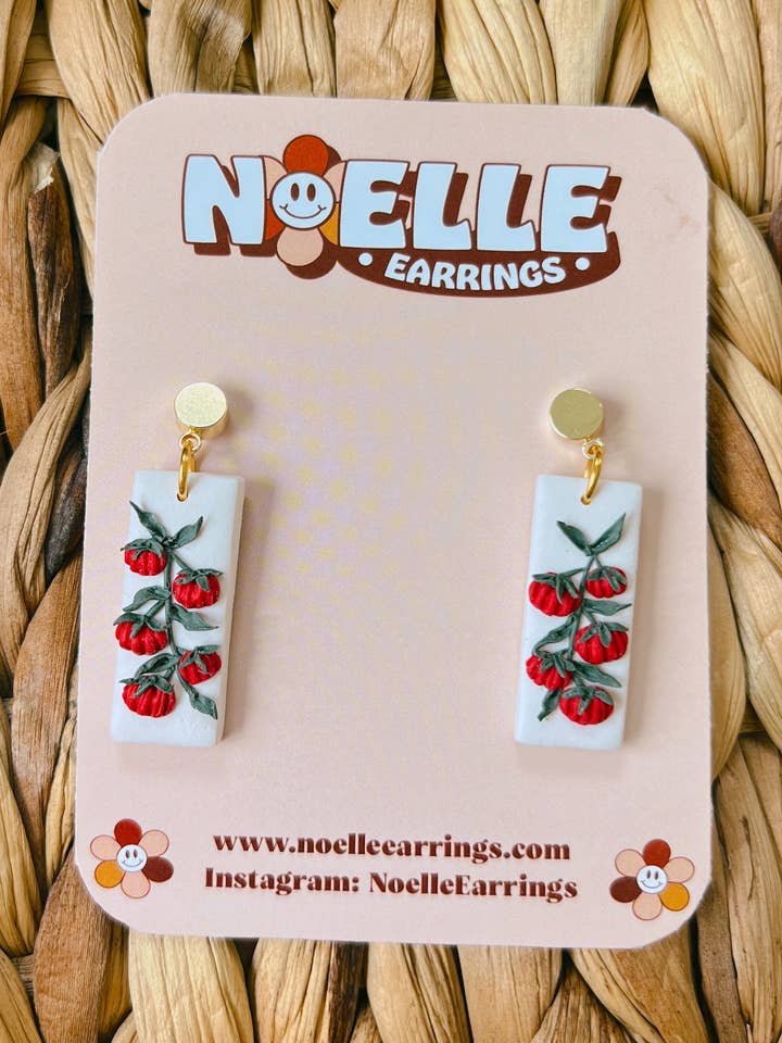 Heirloom Tomato Earrings | Fruit Polymer Clay Earrings for wholesale by Noelle Earrings