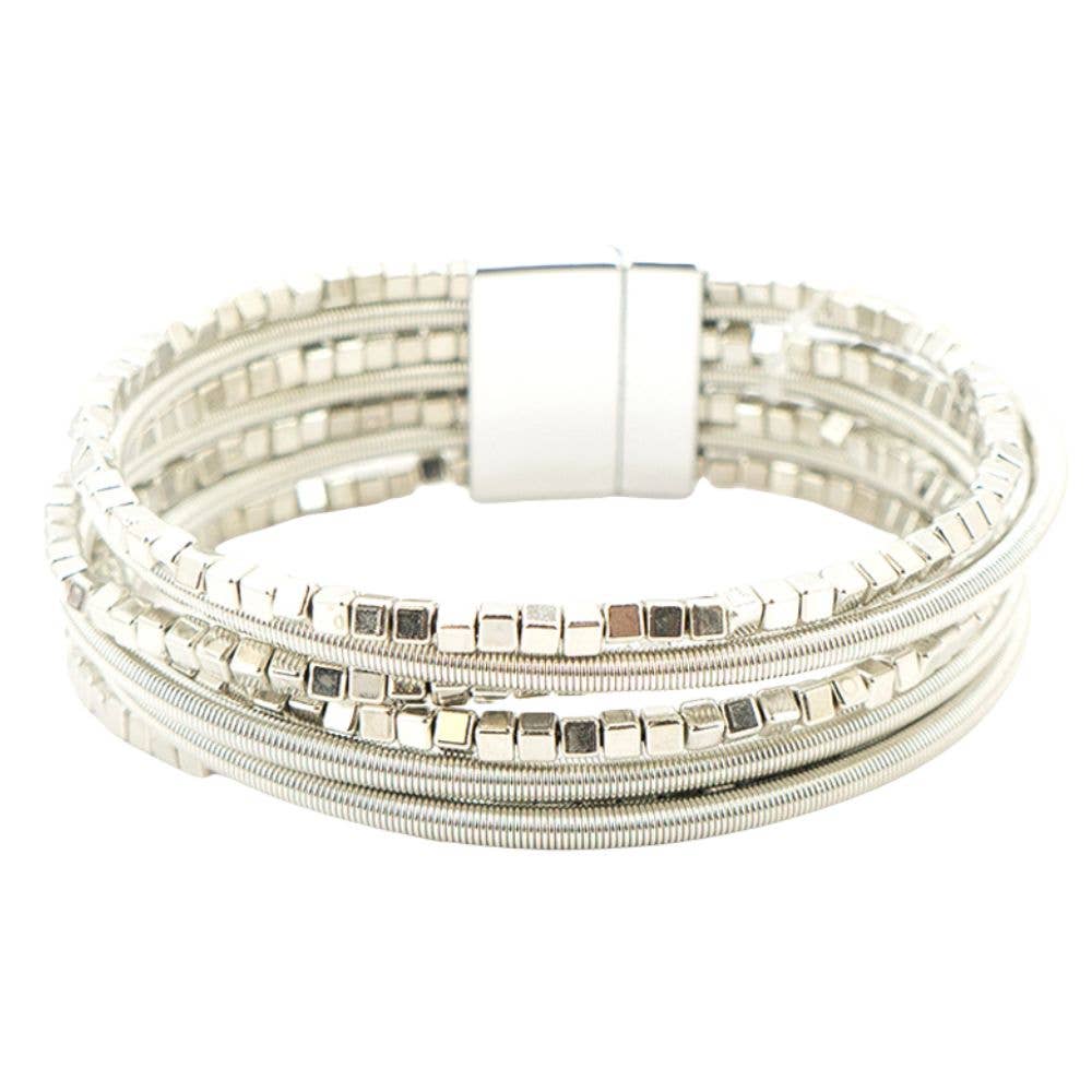 JOIA ACCESSORIES - Wholesale Armband met kralen - MEERDERE STRENGEN VIERKANTE KRAAL MAGNETISCHE ARMBAND, 11 60411