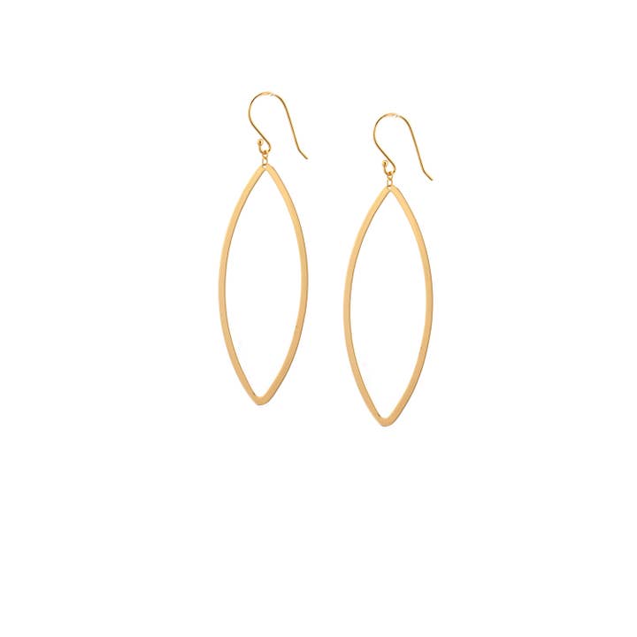 gold plated open oval drop link earring for wholesale by Marlyn Schiff