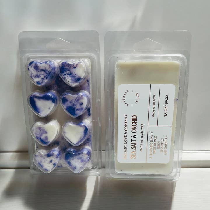 Sea Salt & Orchid Scented Soy Wax Melts for wholesale by Elegant Love &Co