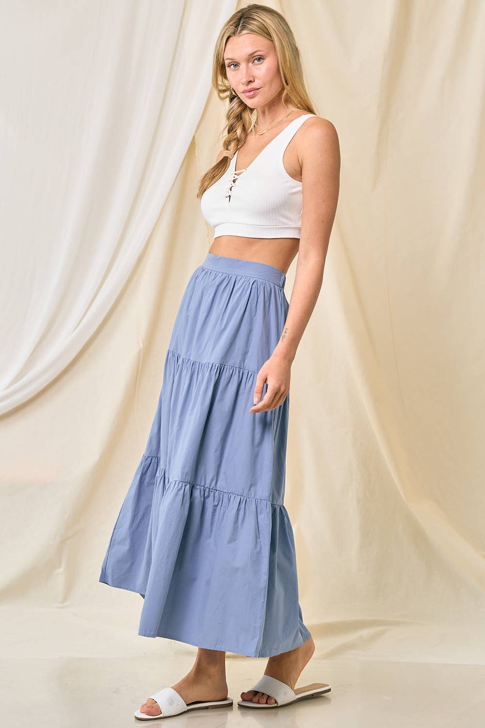 Doe and Rae – Saia - Mulher por atacado – Saia Camisada - 6365S2