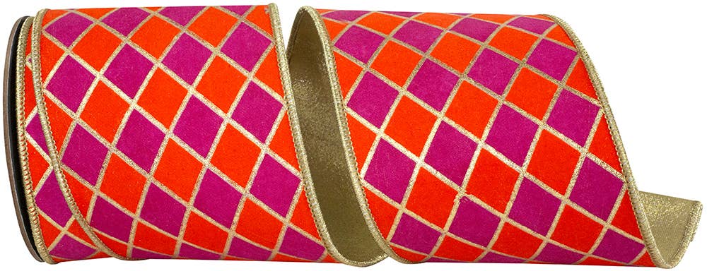 RELIANT RIBBON - Wholesale Ribbon - Gift Wrapping - Diamond Elite Metallic Outline Deluxe Wired Edge, 4 in0