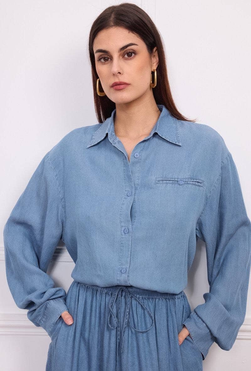 Lyocell denim blue shirt - Orice for wholesale on Faire0