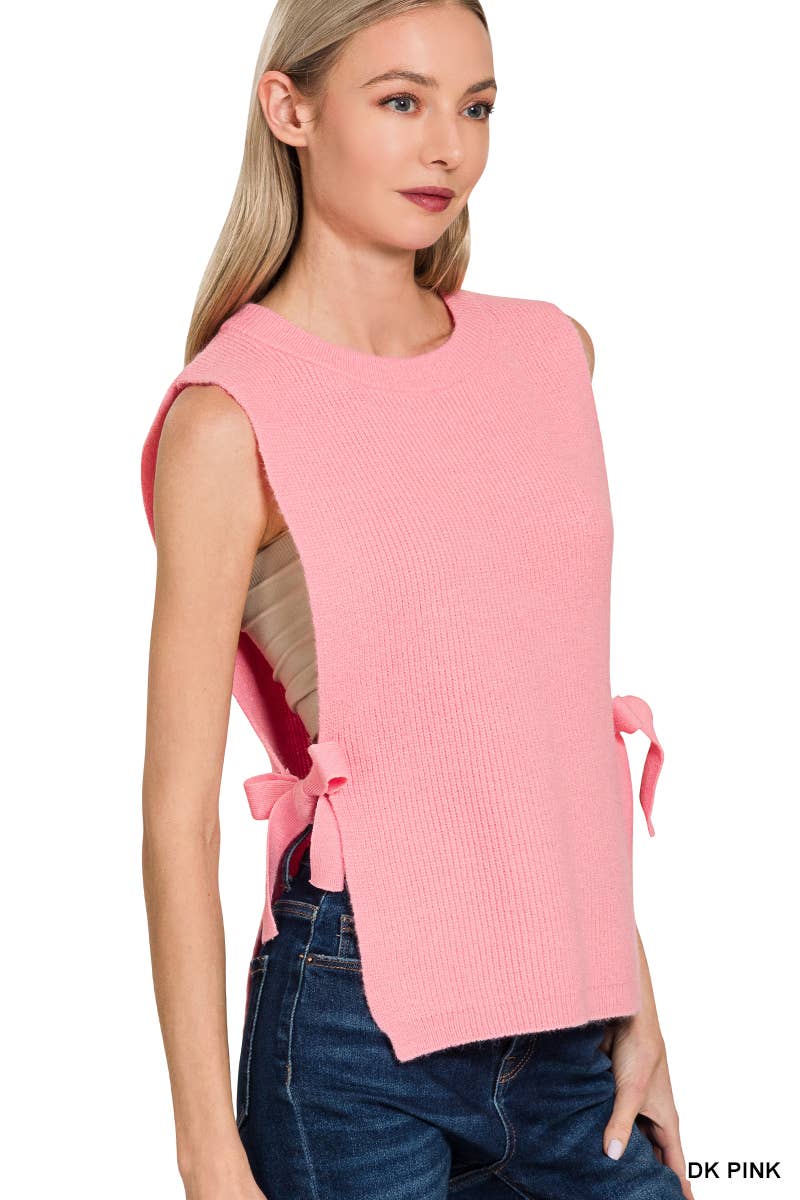 42POPS - Wholesale Outerwear Vest - Women's - `.0806 Side Tie Sweater Vest SI-285360