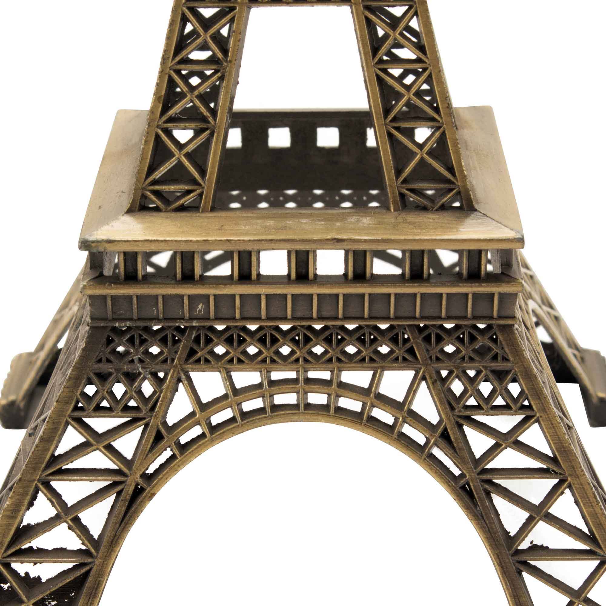 Metal Eiffel Tower Sculpture 10" Tall Bronze for wholesale on Faire3