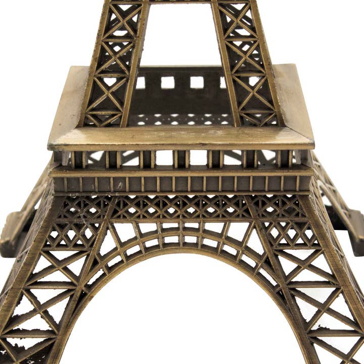 Metal Eiffel Tower Sculpture 10" Tall Bronze for wholesale on Faire3