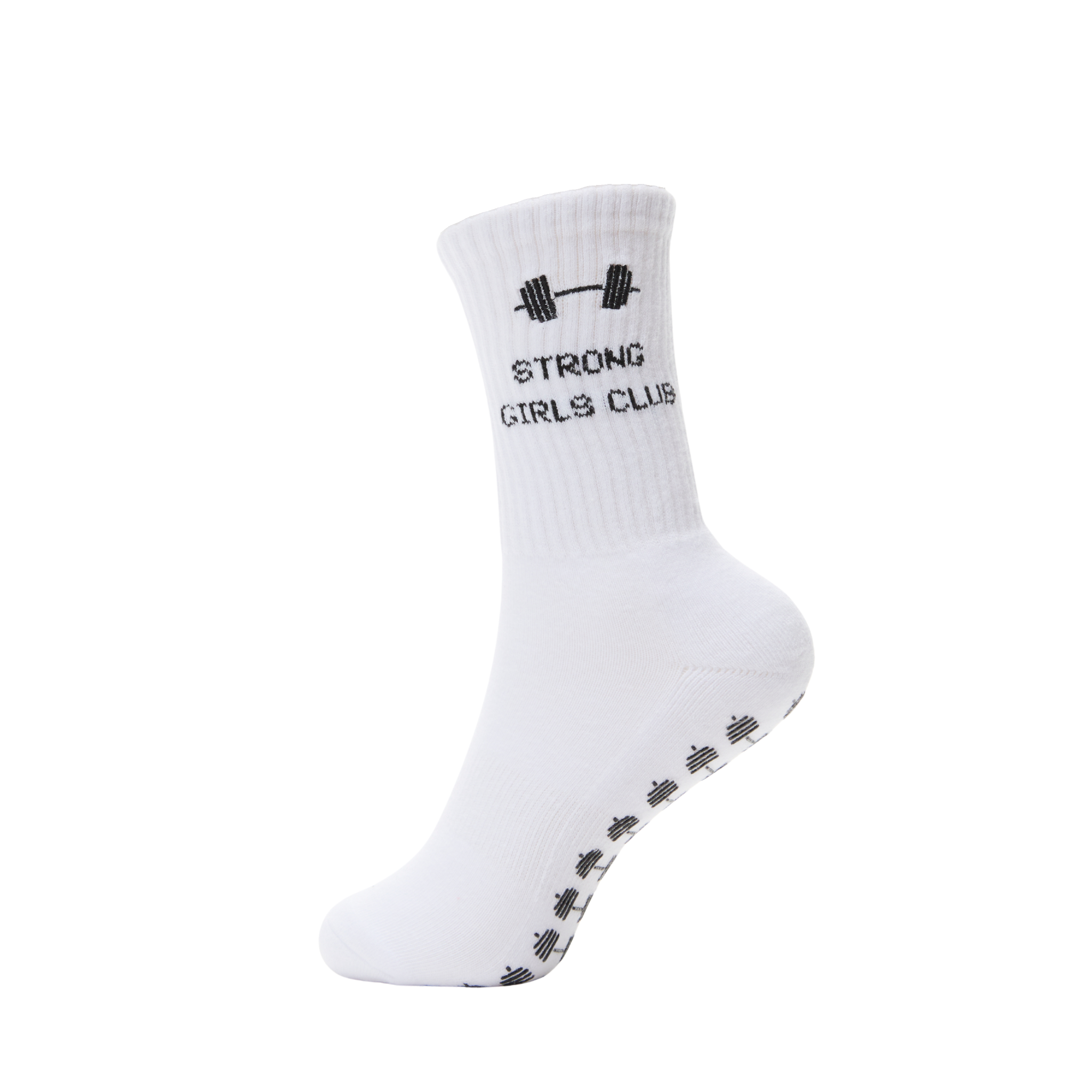 White Strong Girls Club Grip Socks for wholesale on Faire5