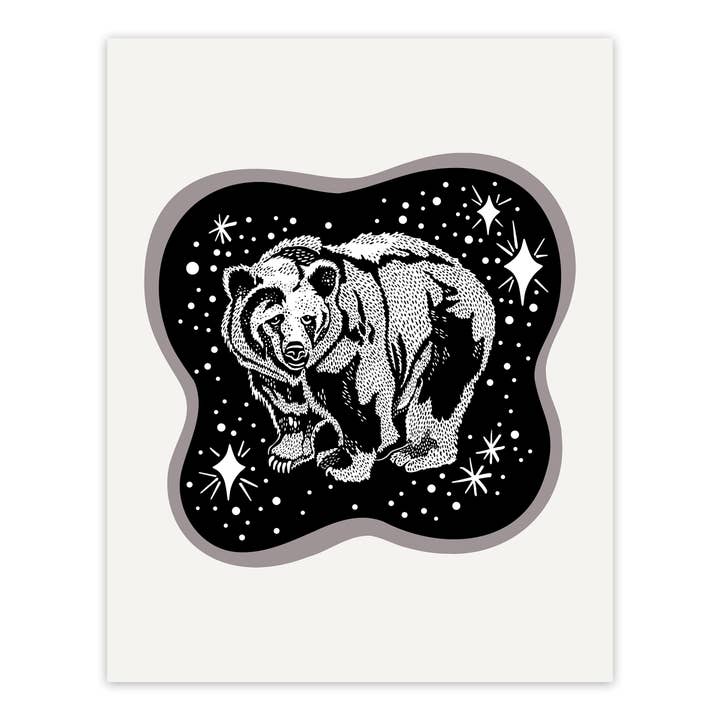 Starfangled Press - Wholesale Art Print - Cosmic Bear Screenprint