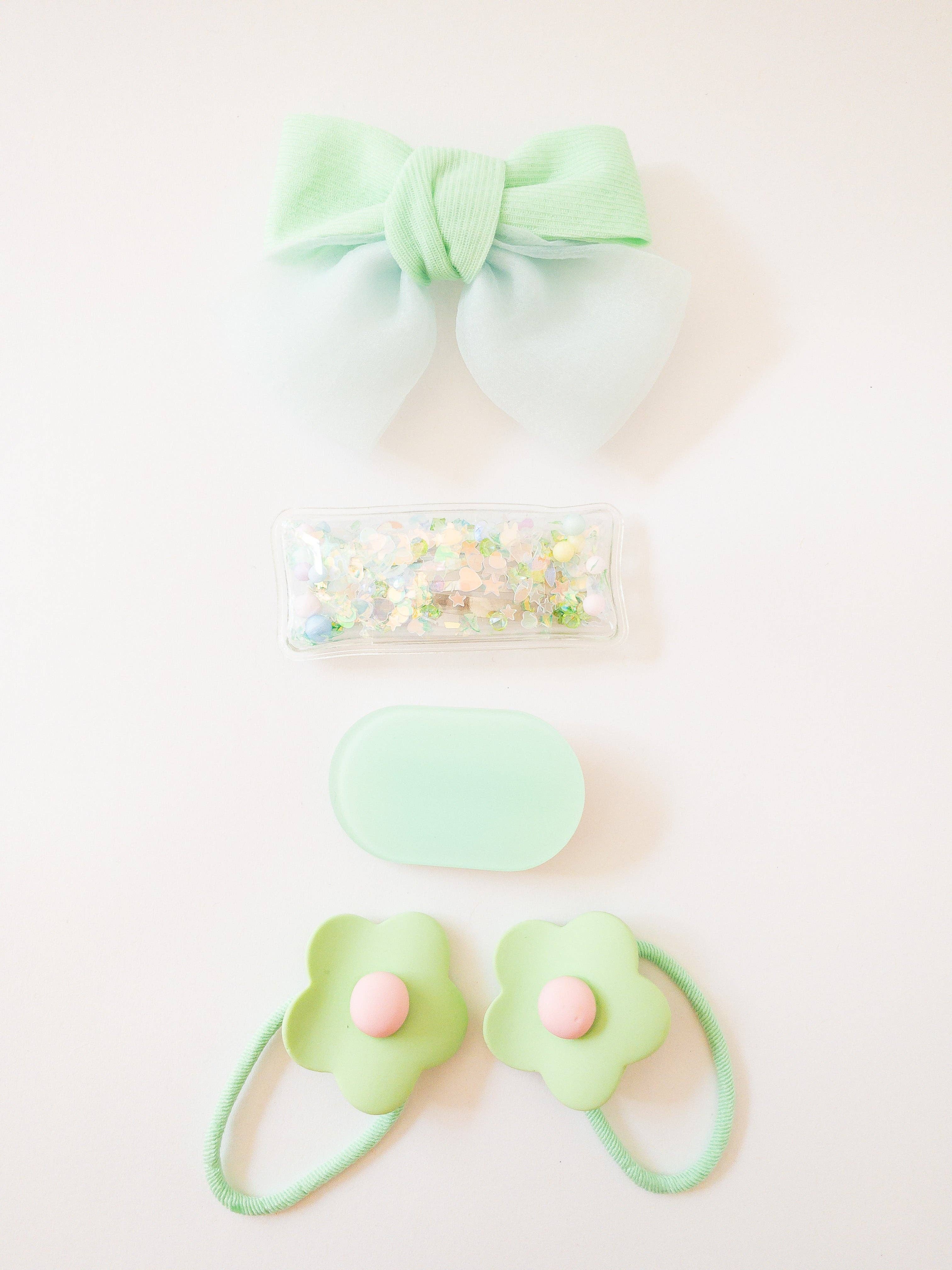 Eggy Cakes - Wholesale Haaraccessoireset - kinderen - Shay Bow and Confetti 5-delige haarclipset15