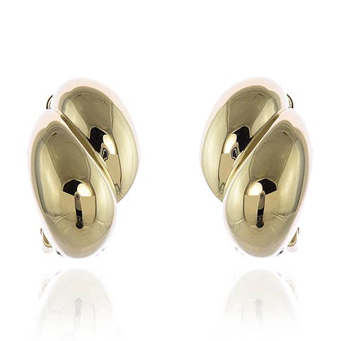 Clipe Cachet Laine polido em brincos banhado a ouro 18 quilates por atacado de Cachet London