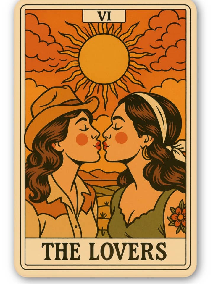 The Lovers Tarot Sticker (1) – Western Romance for wholesale by inviting affairs paperie
