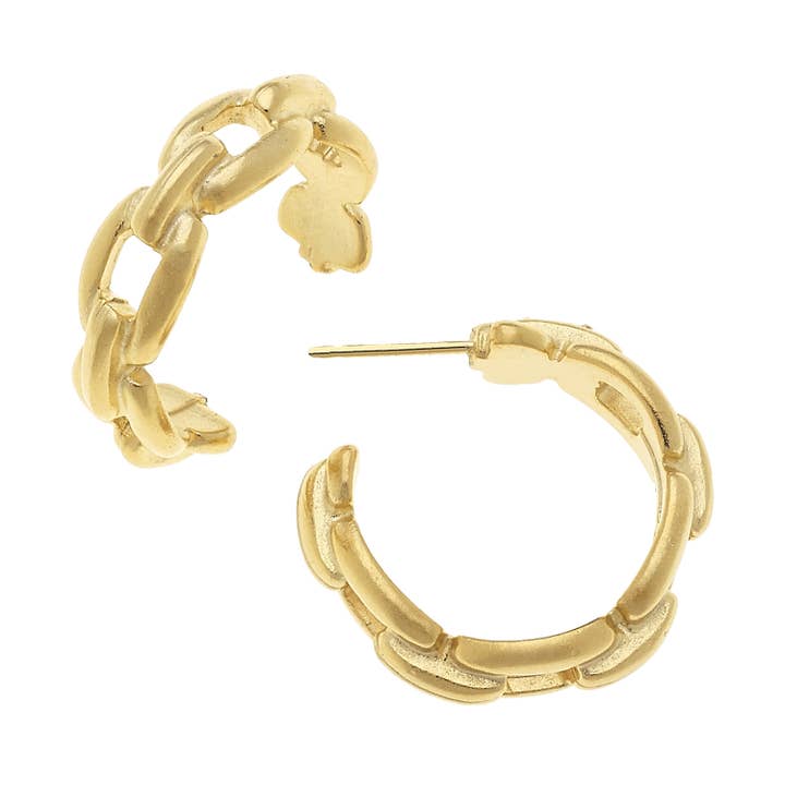 Small Gold Chain Circle Hoop Earrings for wholesale by Susan Shaw