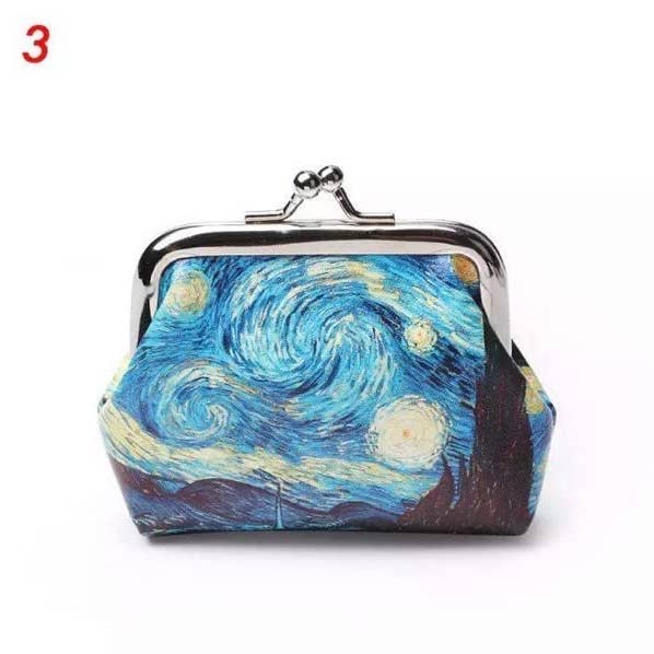Magnifique Hearts - Wholesale Coin Purse - Women's - Van Gogh Art Canvas Coin Purses with Kiss Lock Closure