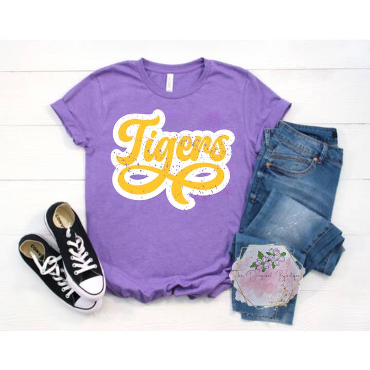Tigers Retro Tee for wholesale by Dogwood Designs