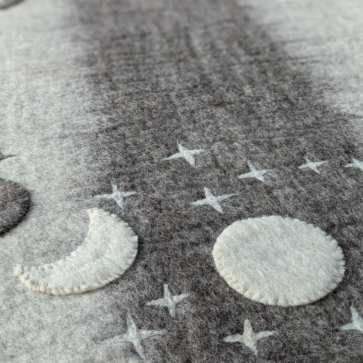 Wooliie - Wholesale Nap Mat - Kids & Baby - Phases of the Moon - Handmade All-Natural Wool Mat1