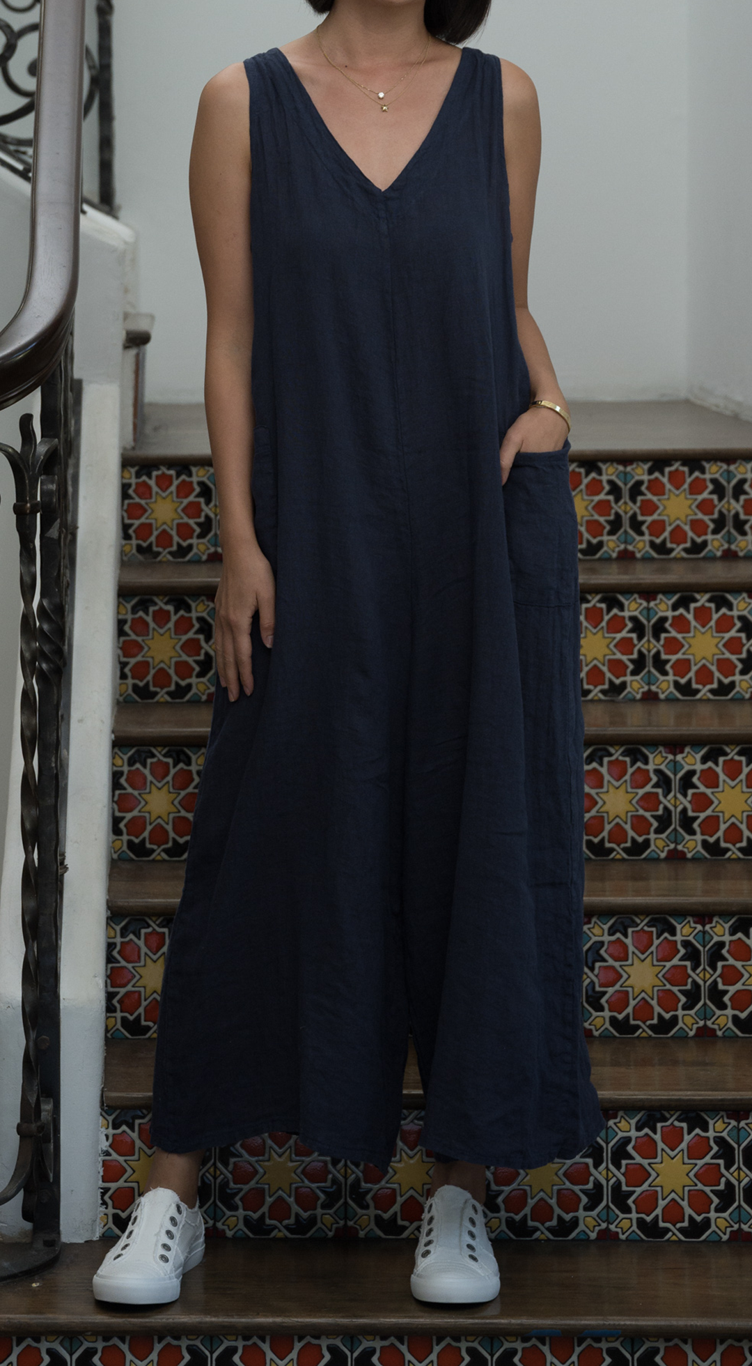 Merci Marie - Wholesale Jumpsuit - Women's - Linen Racer Back Jumper #197120