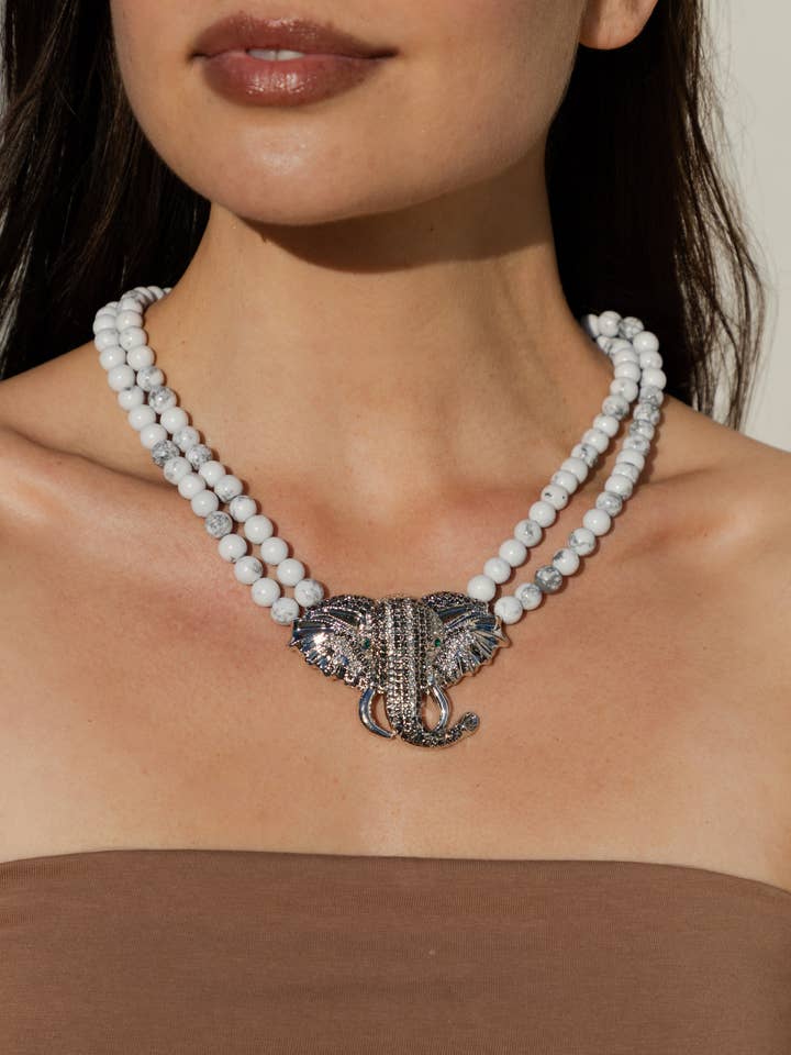 Anya Elefanten-Perlenkette für den Großhandel von Eye Candy Los Angeles