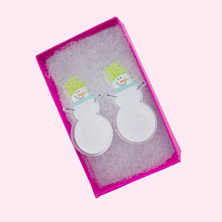 Acrylic Earrings - Snowman for wholesale by All She Wrote Notes