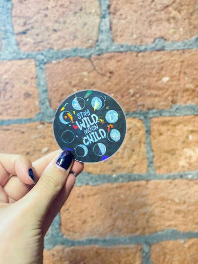 Stay wild moon child | Sticker | Moon sticker for wholesale by CatNarts
