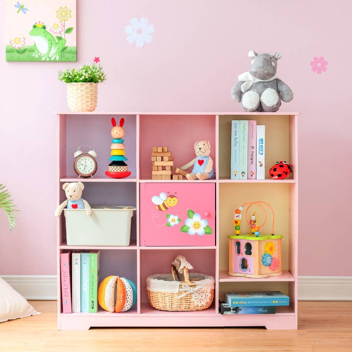 Pink Green Toy Furniture -Magic Garden Adjustable Cube Bookshelf for wholesale on Faire