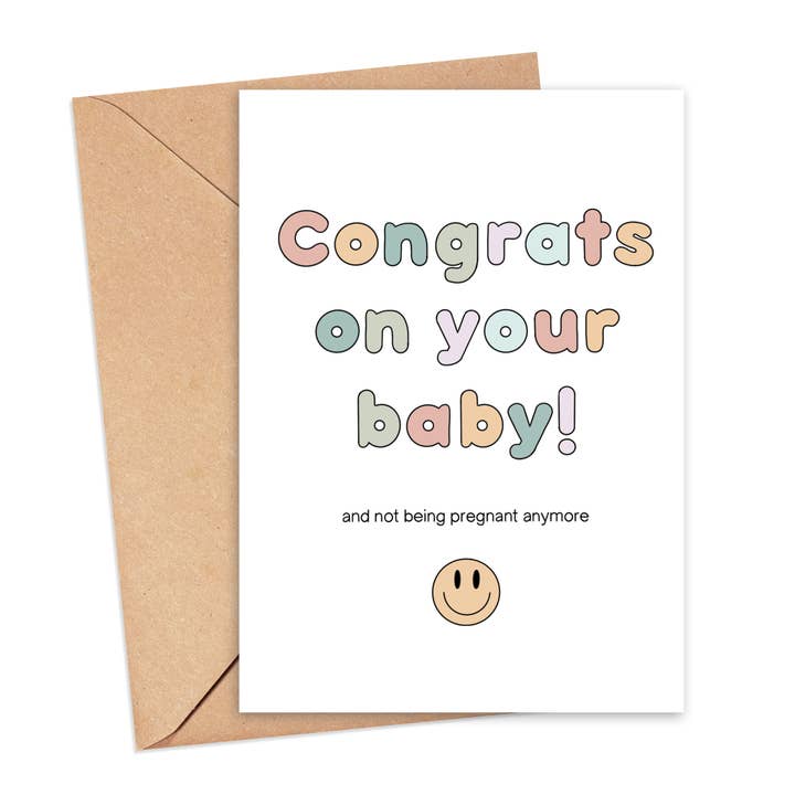 Tillykke med din baby og ikke være gravid mere kort for engroshandel hos Simply Happy Paper