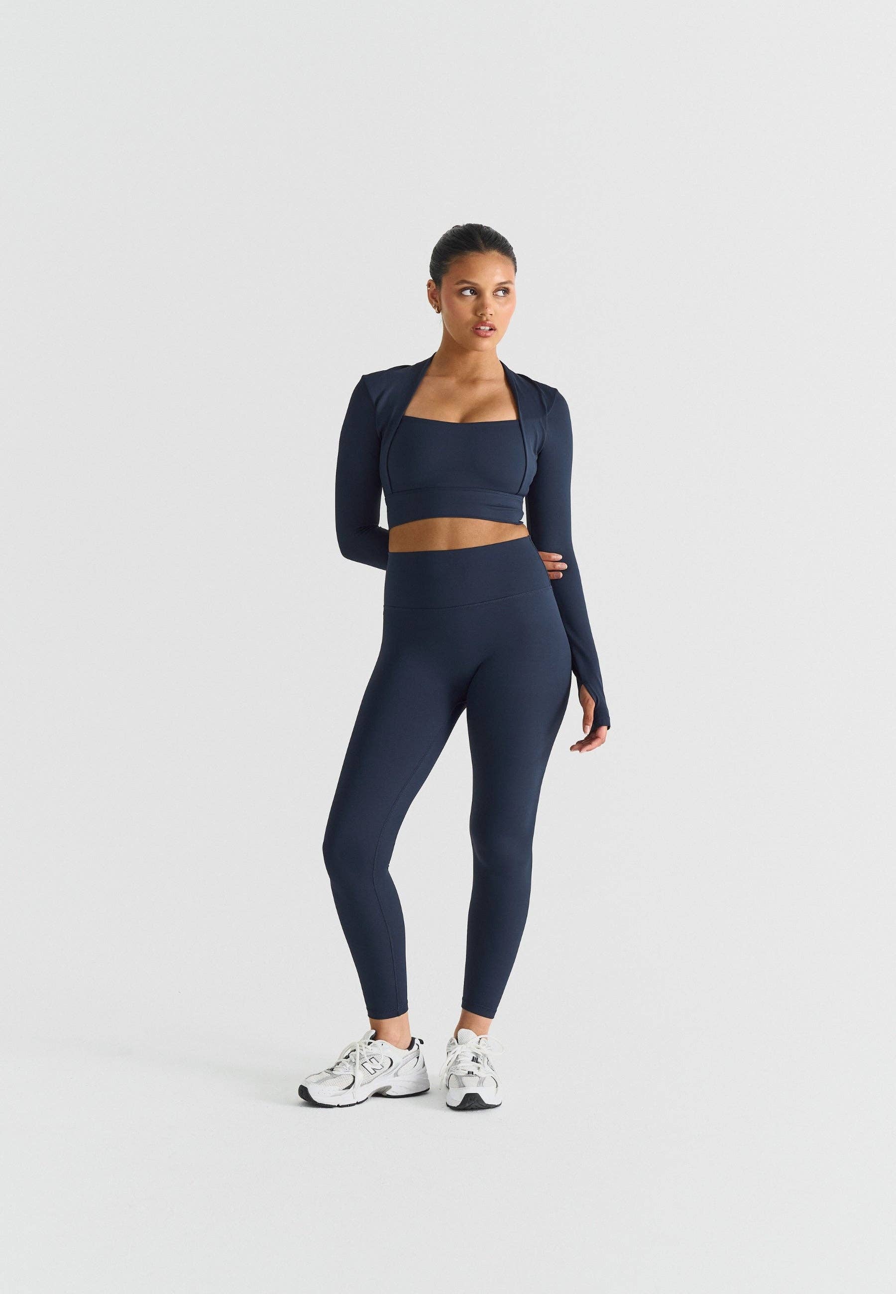 Sisterly Tribe - Wholesale Athletic Top - Women's - Softsculpt Bolero Long Sleeve Top - Navy2