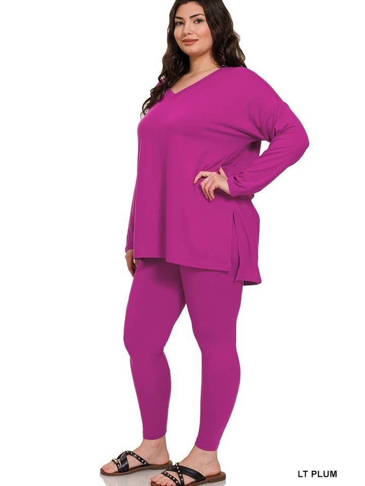 Vanilla Monkey - Wholesale Lounge Set - Women's - Plus Brushed Dty Microfiber Loungewear Set2