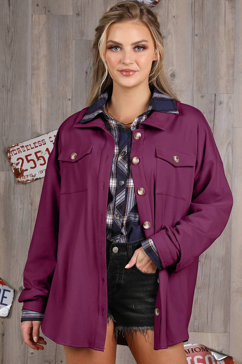 NINEXIS - Vente Veste-chemise – femme - CWOJA701_VESTE BOUTONNÉE DOUCE ET CHAUDE30