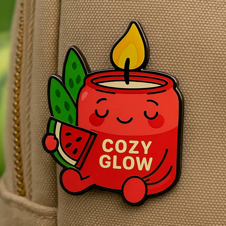 Spilla in smalto edizione limitata Watermelon Wisp per la vendita all'ingrosso da parte di Cozy Glow Candles & Home