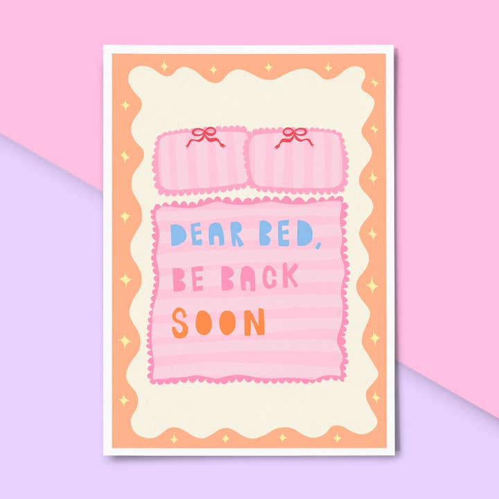 Dear Bed Home Decor Art Print for wholesale by Meg Garrod Art