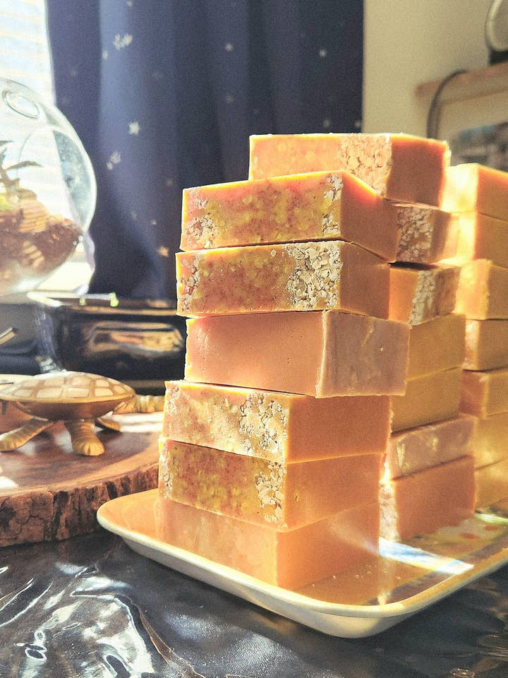 Eczema Relief Soap with Goat Milk, Oats & Turmeric for wholesale by None of Your B's Wax Skin & Hair care