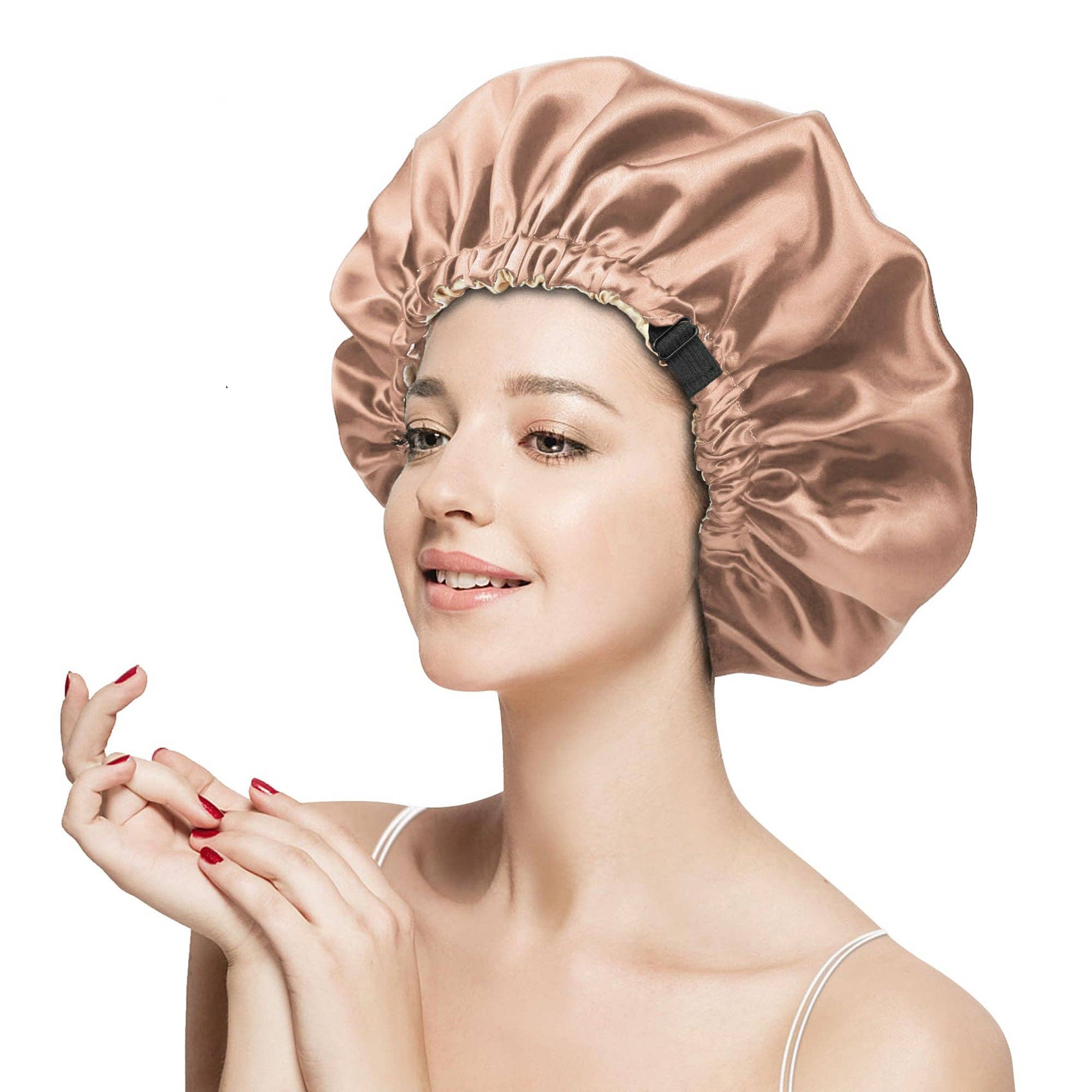 AK Brand – wholesale Sleep cap / bonnet – women's – Silk Sleep Bonnet Adjustabl Elastic Band Hair Protection Cap10