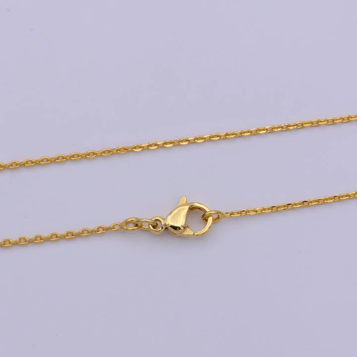 Collana a catena sottile da 17,5 pollici in oro 24K riempito 1mm con chiusure a moschettone | Prezzo di liquidazione WA-467 per la vendita all'ingrosso da parte di Aim Eternal