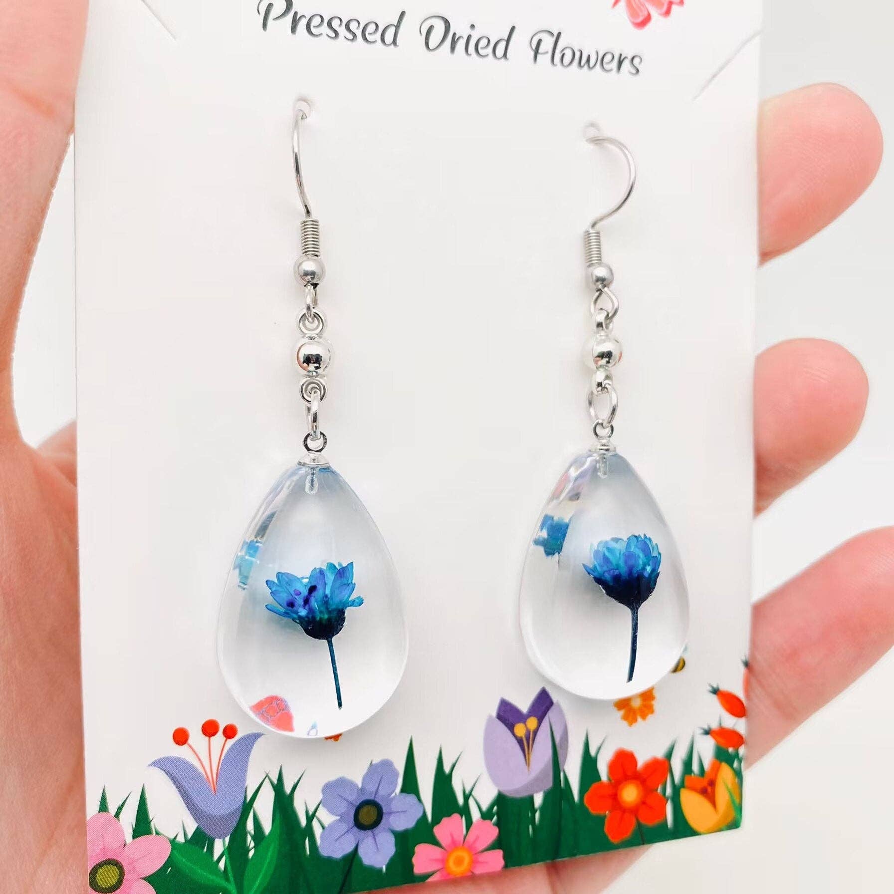 Mio Queena - Vente Boucles d'oreilles pendantes - Boucles d'oreilles pendantes transparentes en forme de goutte en chrysanthème - PDF0