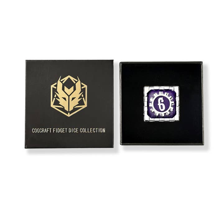 Hymgho Premium Dice - Wholesale Dice - Mythic Size Cogcraft Fidget D -Chrononaut-Purple & Silver