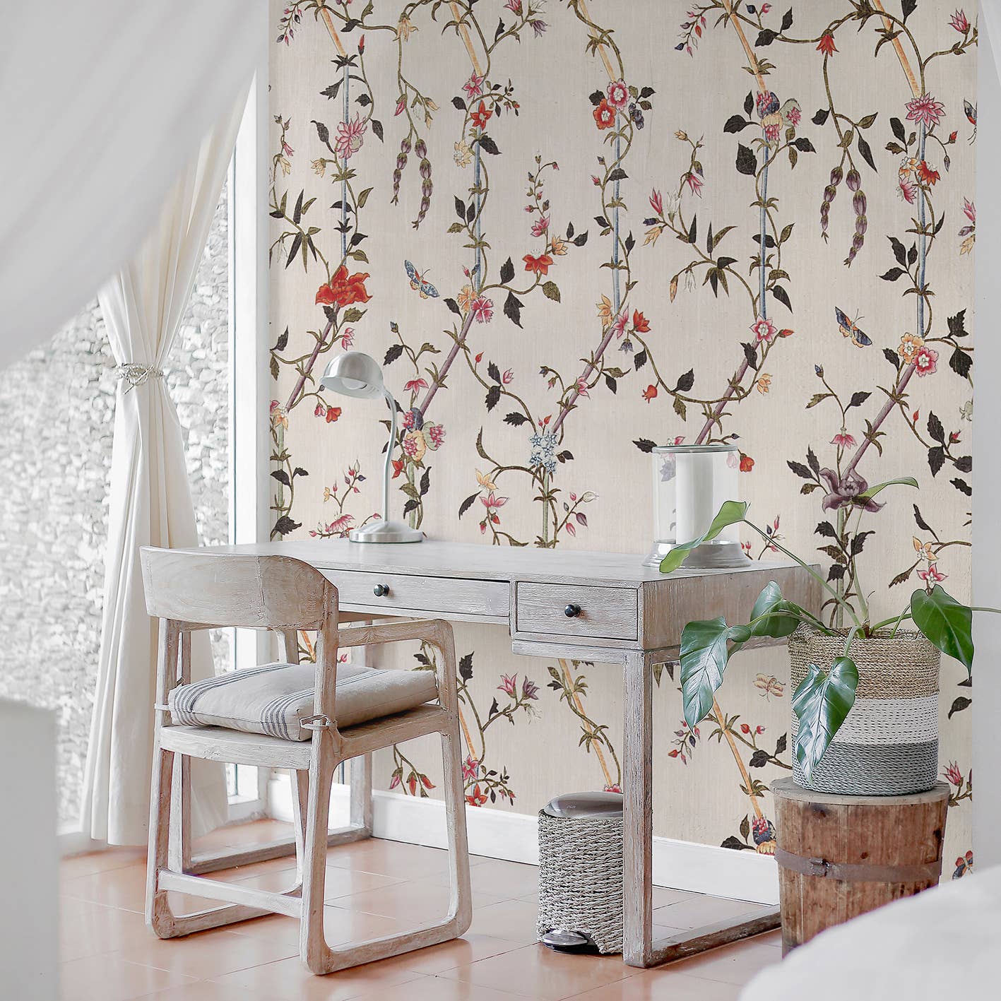 ICH SL - Wholesale Wallpaper - VINYL WALLPAPER MURAL V121-2V “LATTICE GARDEN”1