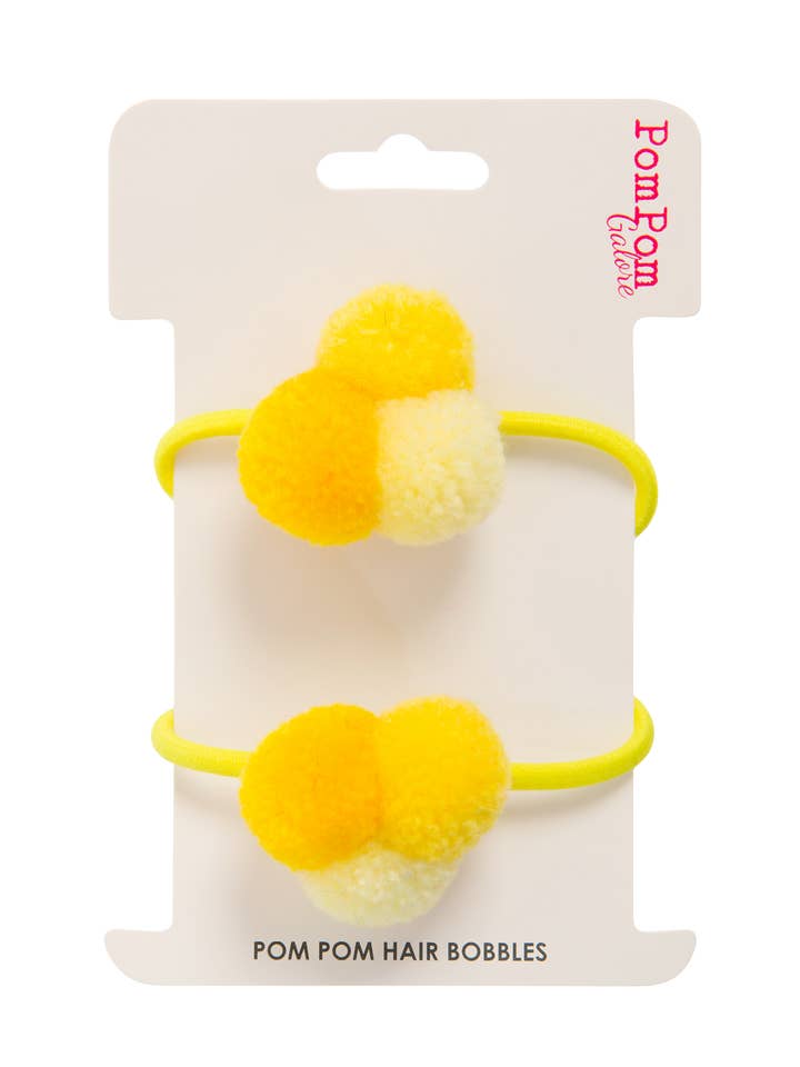 Pom Pom Hair Bobble ElasticTrio - Yellows for wholesale by PomPom Galore