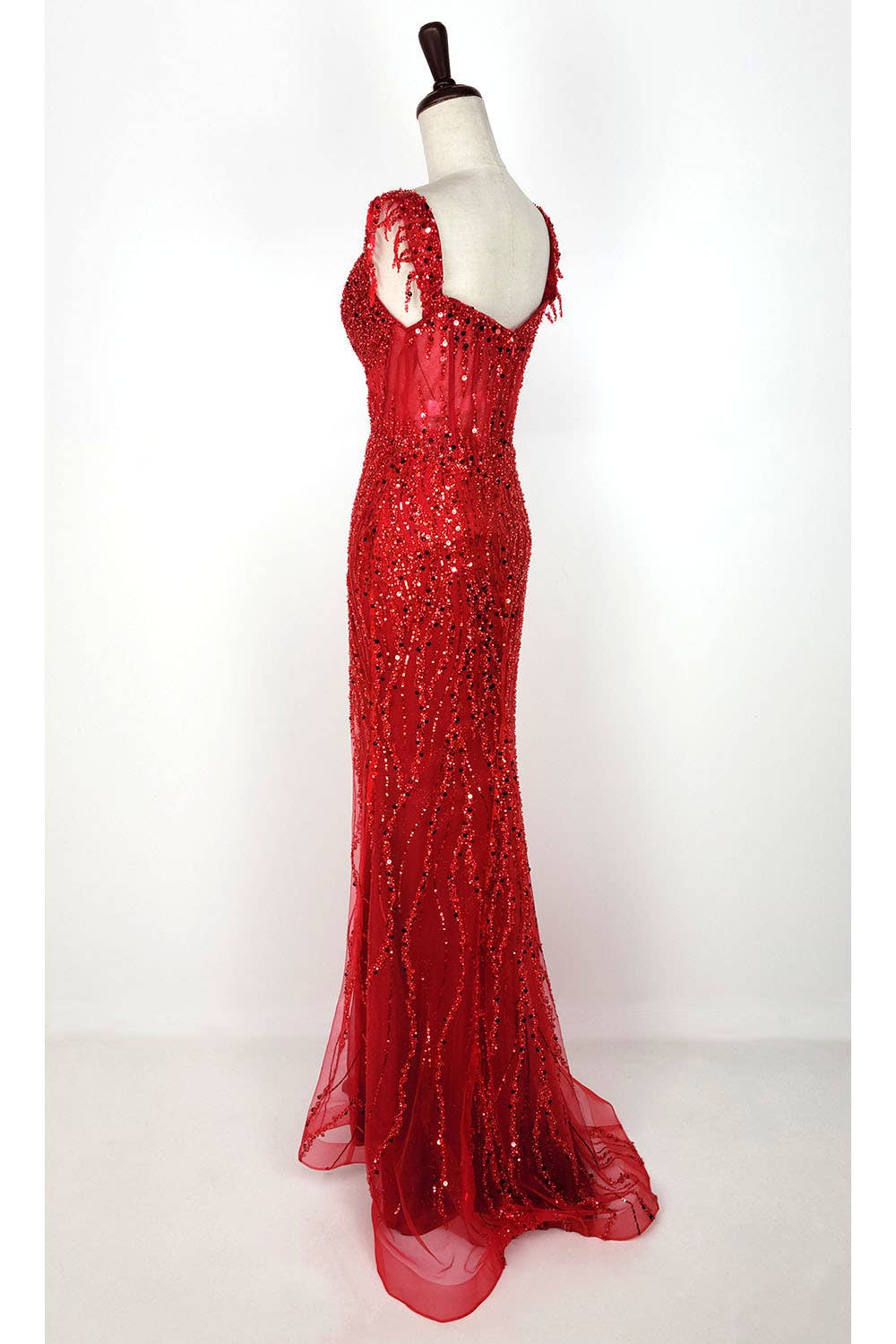 Chicas - Wholesale Gown - Women's - Off the Shoulder Sequin and Bead Long Dress C33151