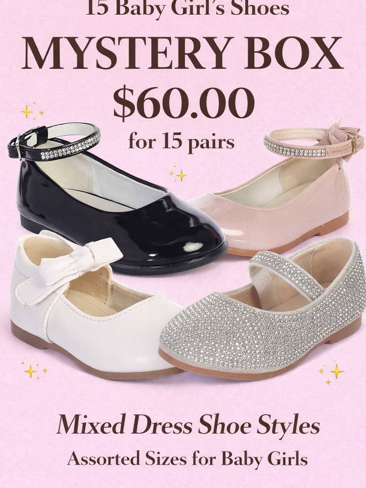 Caja Misteriosa de Zapatos Formales para Bebés Niñas - 15 Pares para venta al por mayor de iGirlDress