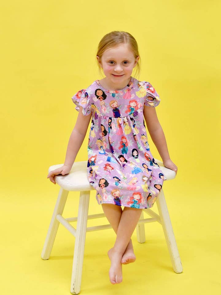 Florale Prinzessin Milchseide Schmetterlingskleid für den Großhandel von Great Lakes Kids Apparel