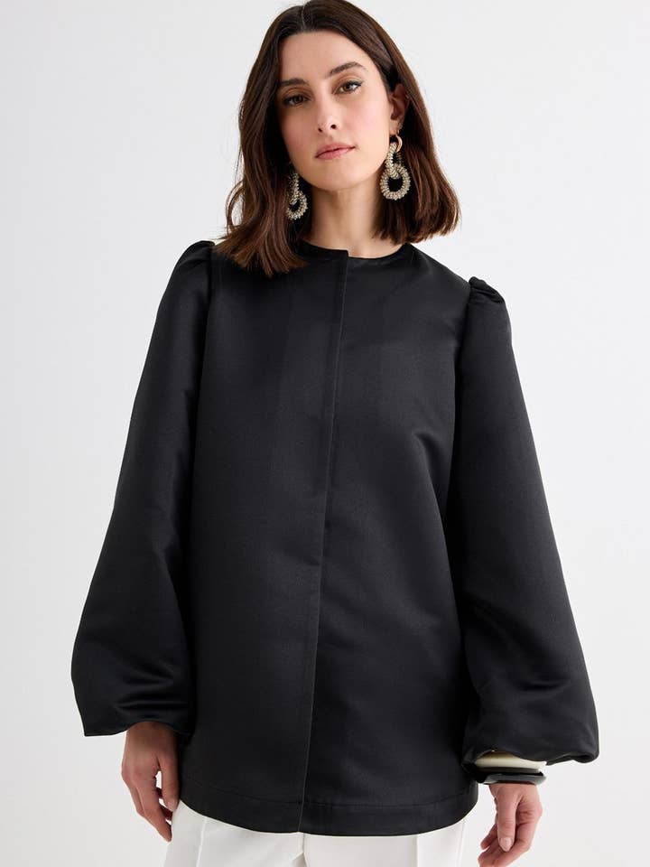 Veste Vera Taffeta Noire pour la vente par Kadriye Baştürk