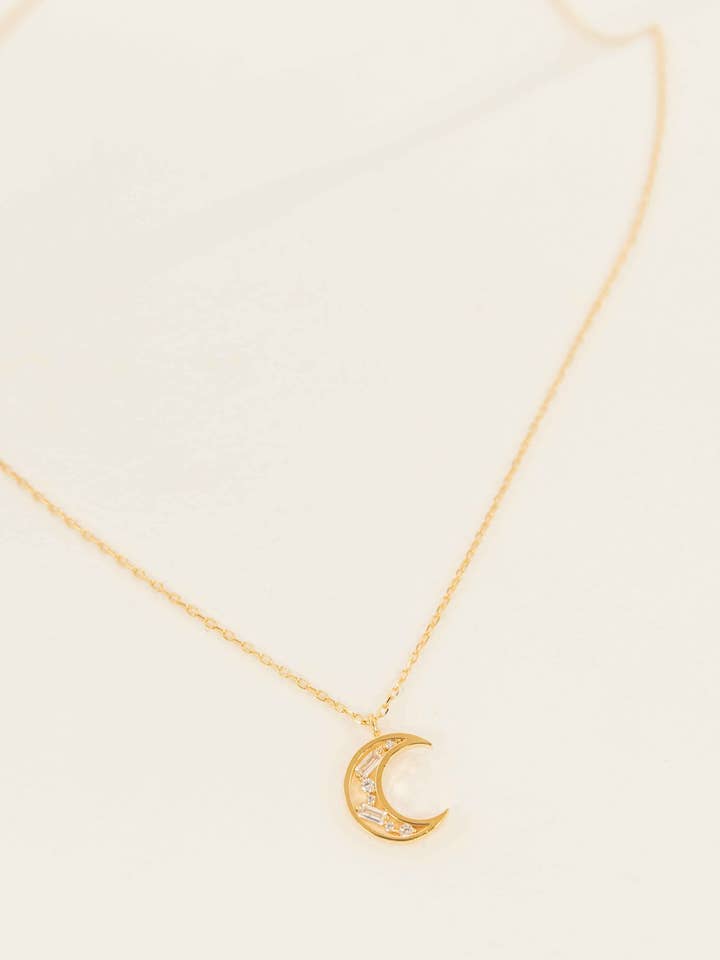 Luna Stone Necklace | Gold for wholesale by Lovoda