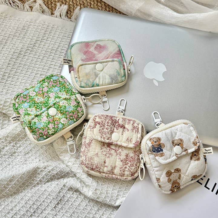 Mini carteira organizadora para auriculares Bluetooth com design floral por atacado de Halcyon Outfitters®