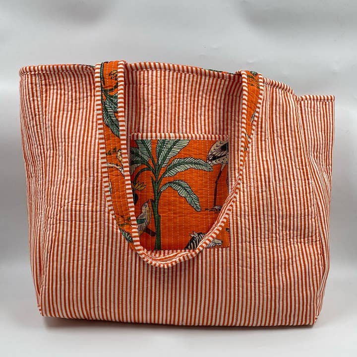 Funky Yak Ltd - Vendita all'ingrosso Borsa tote - Donna - Borsa Tote Reversibile Boho Animale Trapuntata Kantha in 100% Cotone2